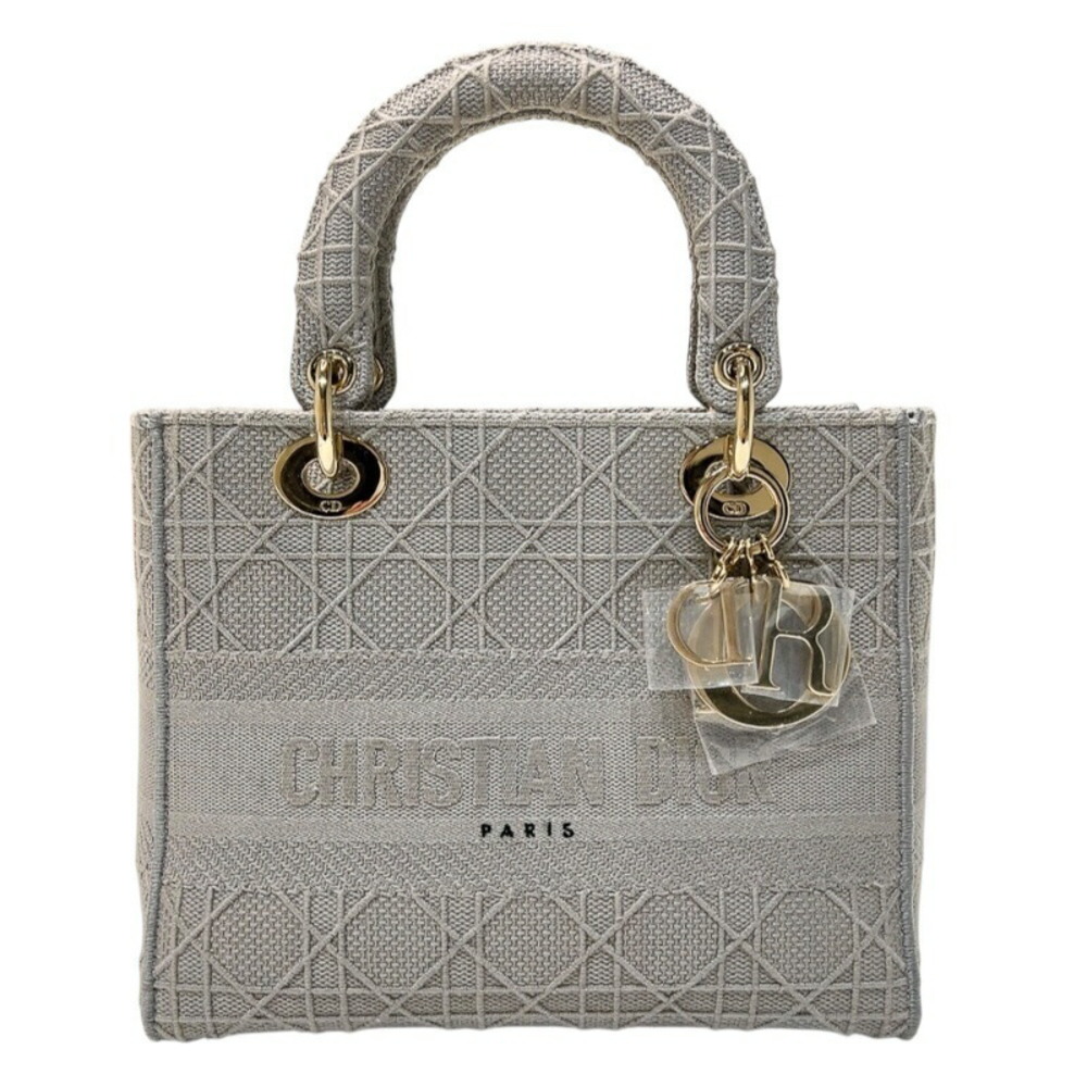 Christian Dior Delight Canvas Handbag Light Grey